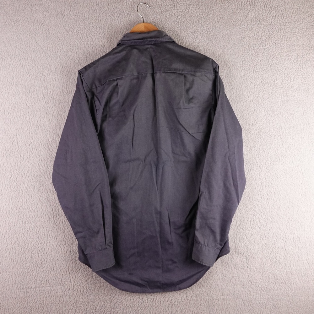 Vintage 70s Big Mac Penn-Prest Navy Blue Work Shirt Mens L Long Sleeve JCPenney - Picture 2 of 8